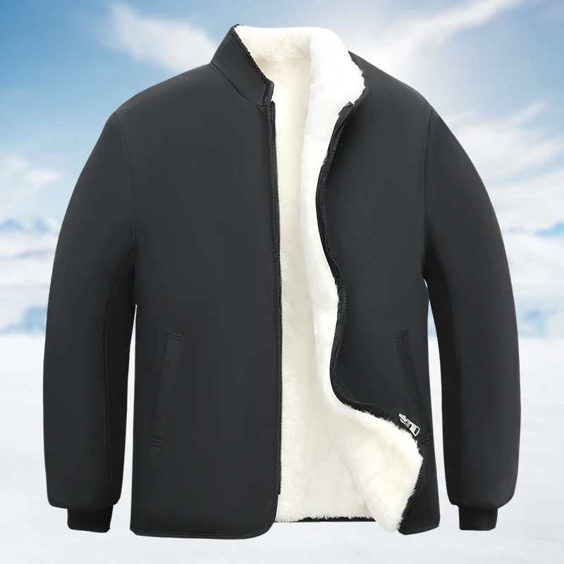 中老年羊毛棉袄男皮毛一体棉衣东北羊皮袄加厚棉服外套冬季爸爸装