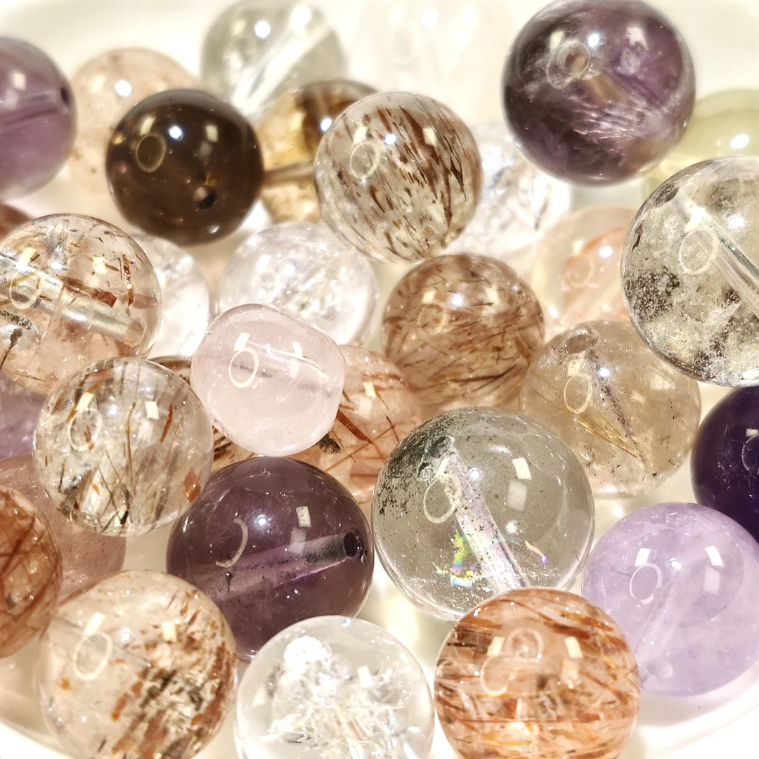 【10mm-15mm天然高货水晶】对对碰拍1拆7包（每包2-3颗）散珠主播代拆
