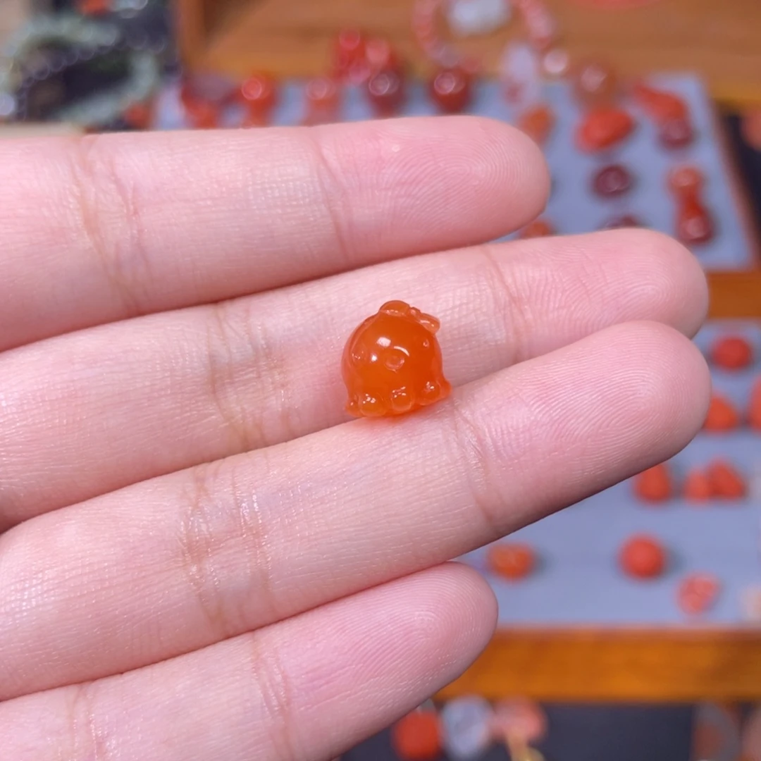 和***竹未镶嵌小章鱼南红玛瑙