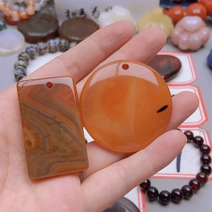 【闪购商品】未镶嵌玛瑙/玉髓珠宝半成品红****H