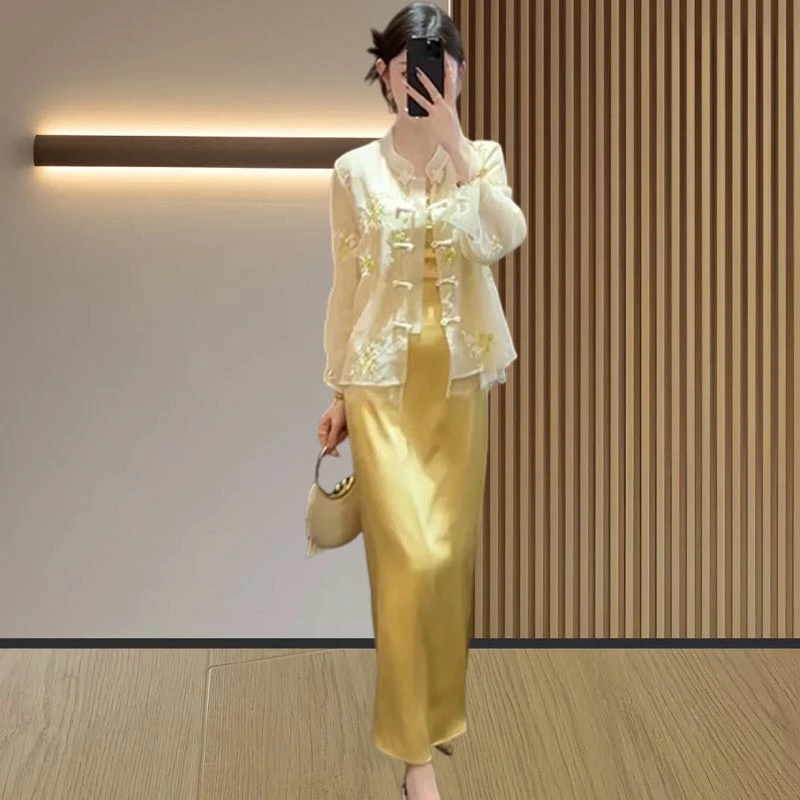 小众显瘦纯色连衣裙温柔风2025年春夏季新款设计感女装长裙高级感