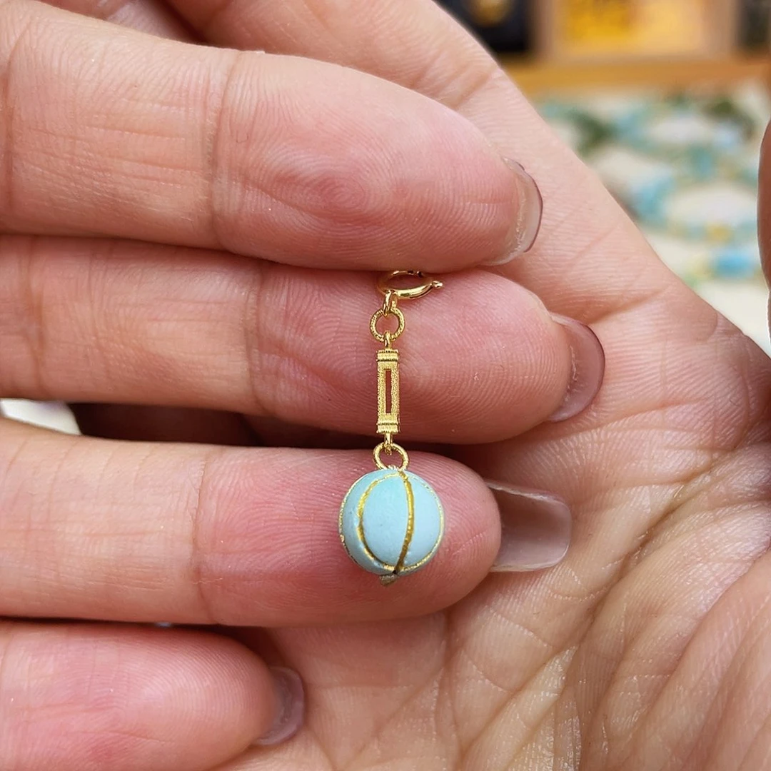 绿松石吊坠(不含链)18K金镶嵌