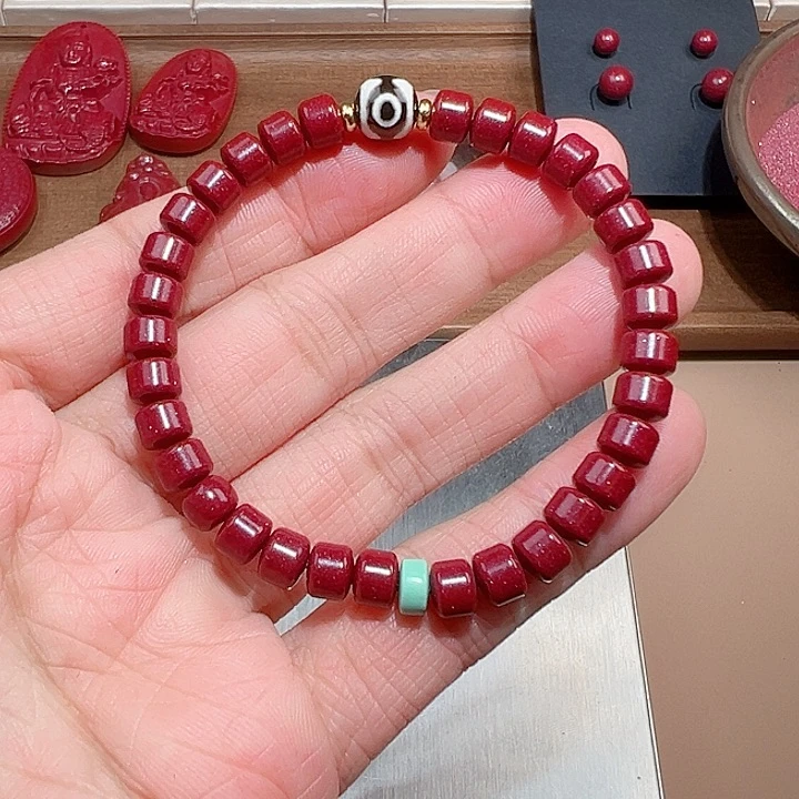 天然辰砂设计款朱砂手链