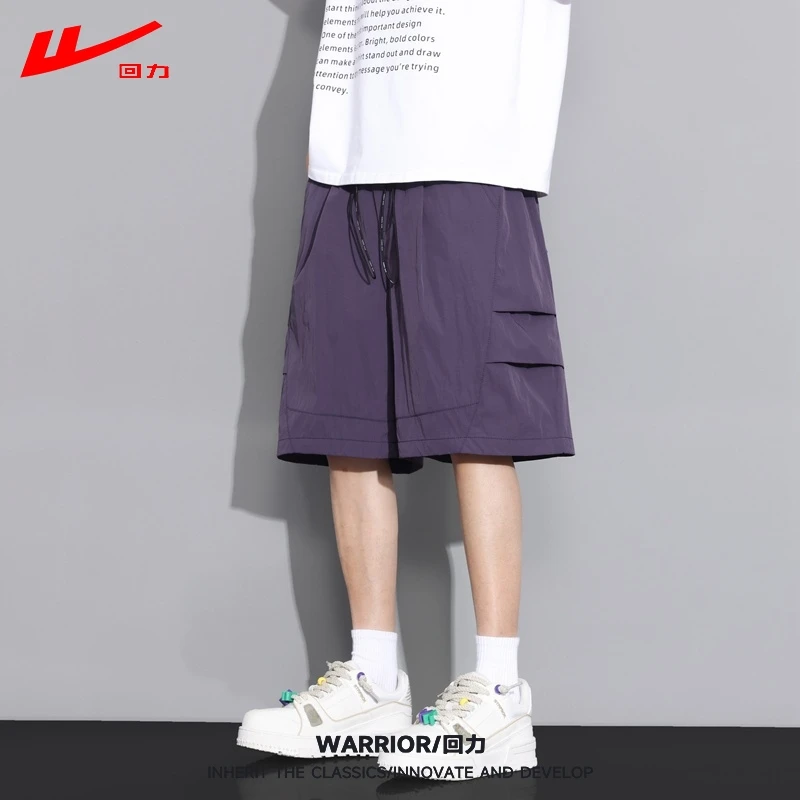 回力夏季新款薄款运动短裤夏季五分裤复古潮流宽松免烫直筒男短裤