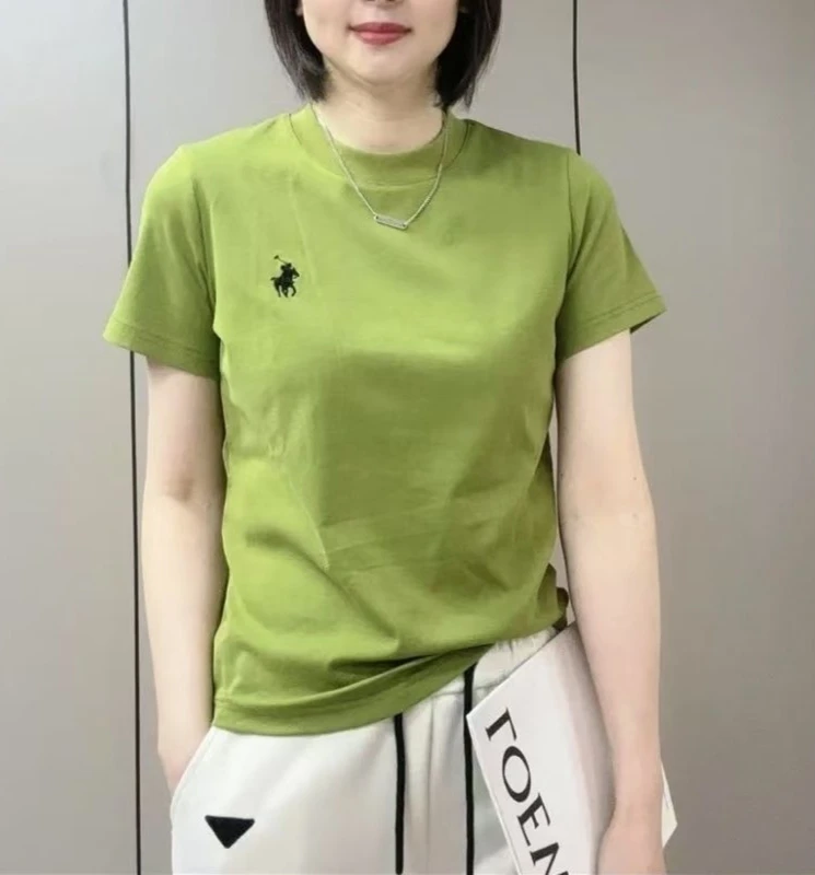 刺绣短袖t恤女2025年新款夏季圆领内搭打底衫百搭正肩宽松上衣潮