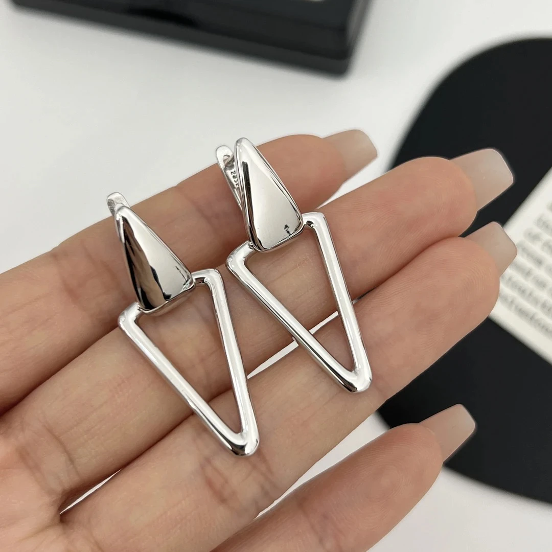 925银耳饰 《百搭小能手》韩版ins小众冷淡风三角纯银耳扣
