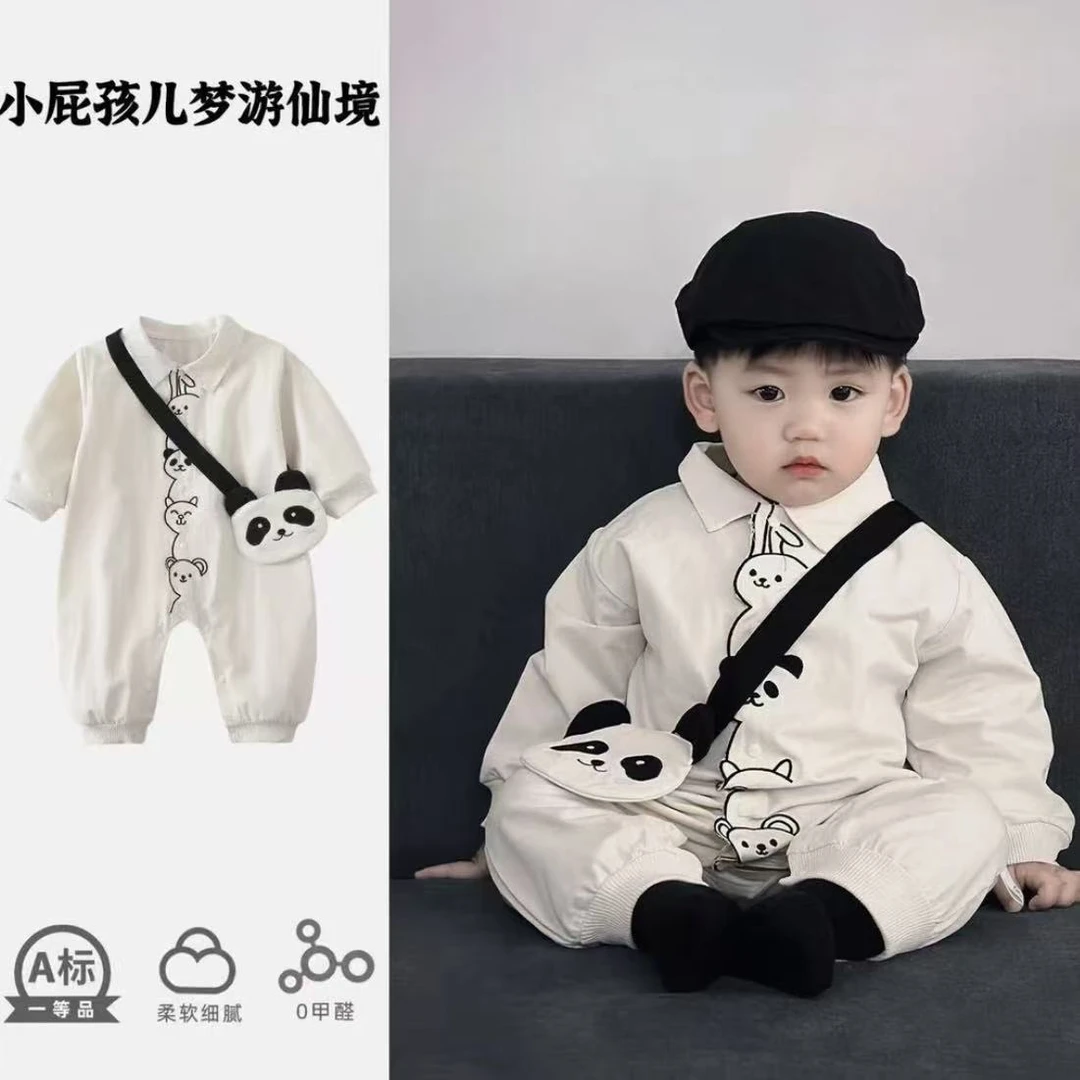 婴儿衣服秋装超萌男宝宝连体衣春秋季新款新生婴幼儿满月秋款爬服