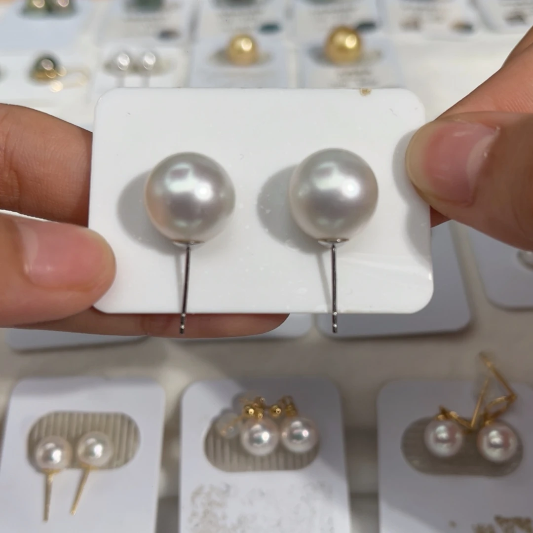 海水珍珠澳白18K金镶嵌12-13mm