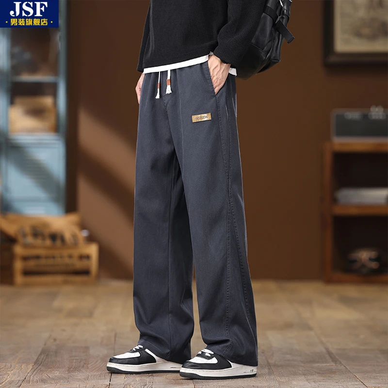 美式潮牌牛仔裤男士2025秋季新款宽松直筒阔腿休闲长裤子男生春秋