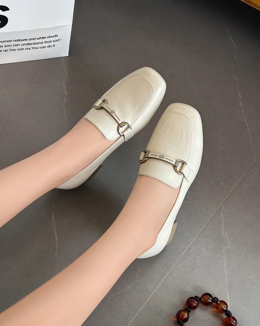 【于姐】M35209全皮浅口连体软跟单皮鞋