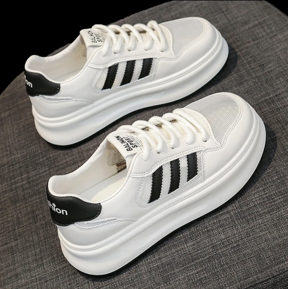 女鞋2025新款夏季网面百搭小白鞋小众休闲厚底运动板鞋女xx5