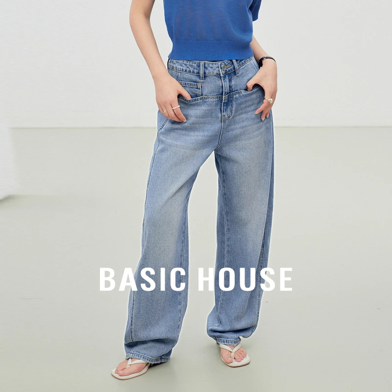 【芋总专属】Basic House/百家好丹宁风时尚牛仔裤B0625H5E782
