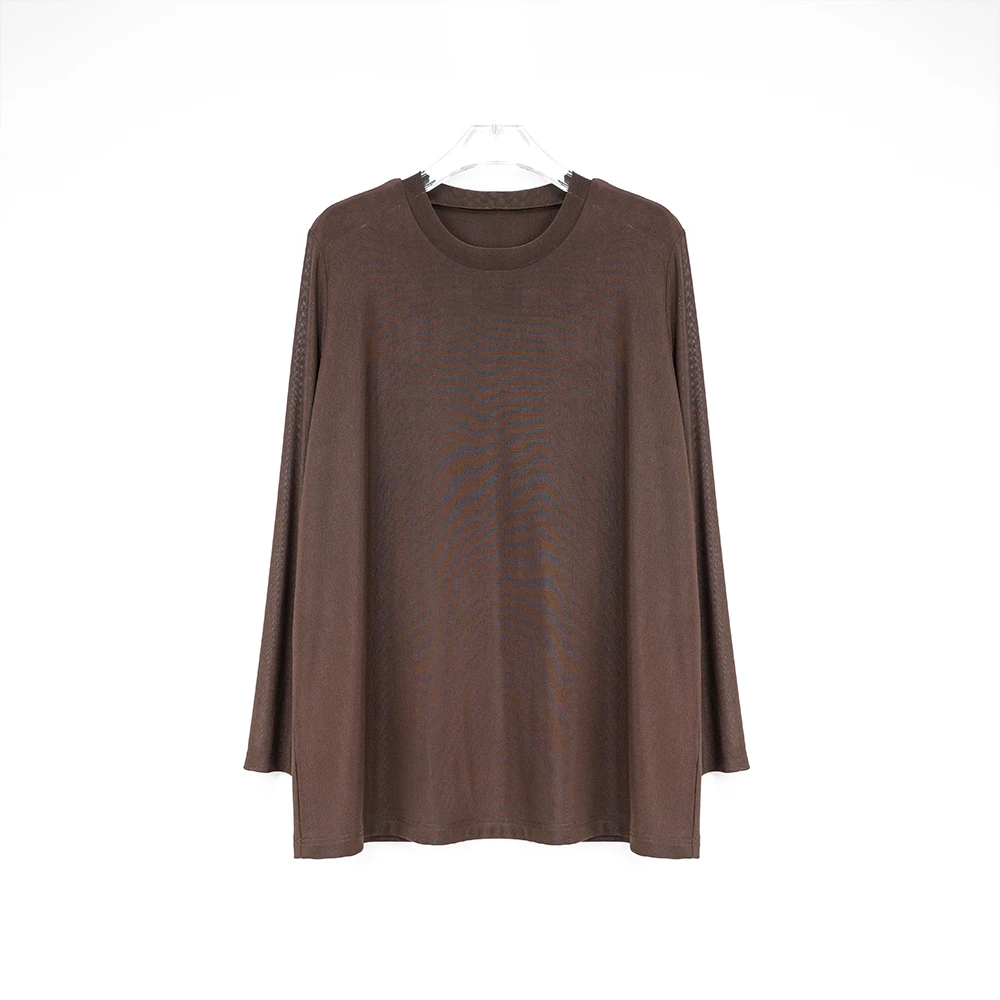 "60D圆领“大码时尚60D有光锦氨网时尚百搭圆领长袖打底上衣8932