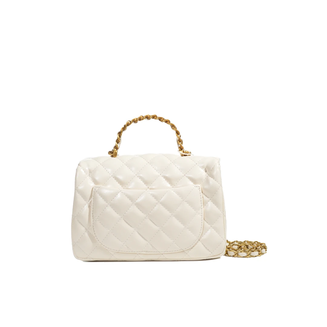 【CF】2025年新款轻奢百搭手提斜挎单肩包 E1075-白色