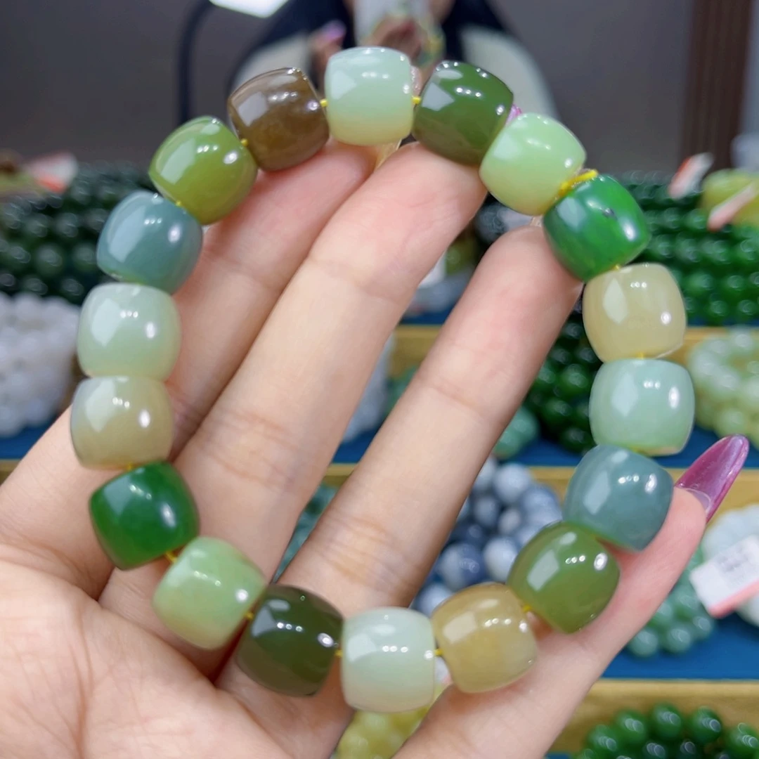 和田玉未镶嵌手链纯天然和田玉多宝手串12