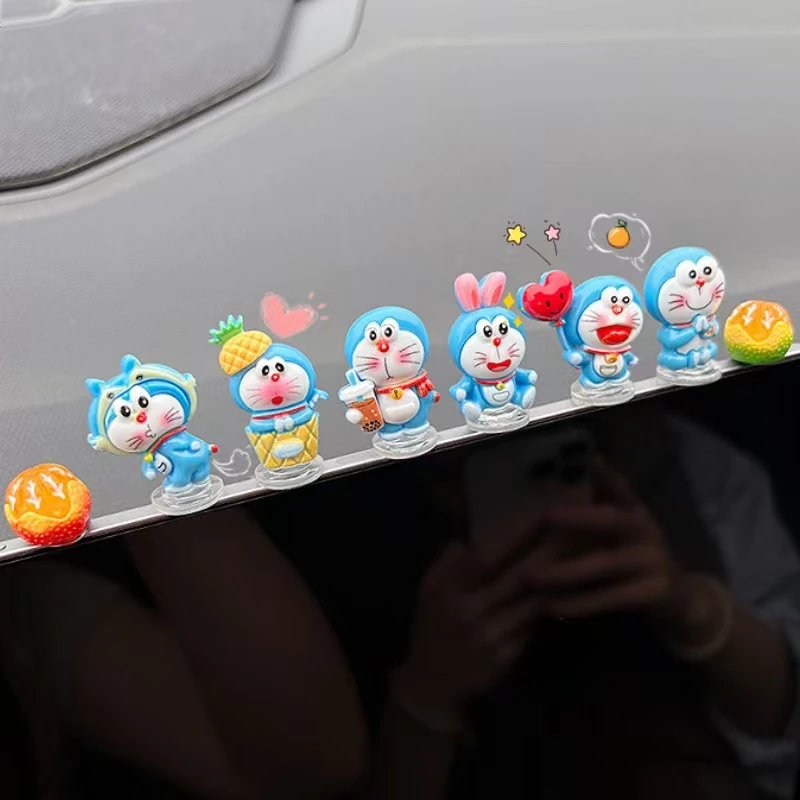 超萌可爱哆啦A梦汽车摆件车载中控台内饰电脑大屏电动车内装饰品