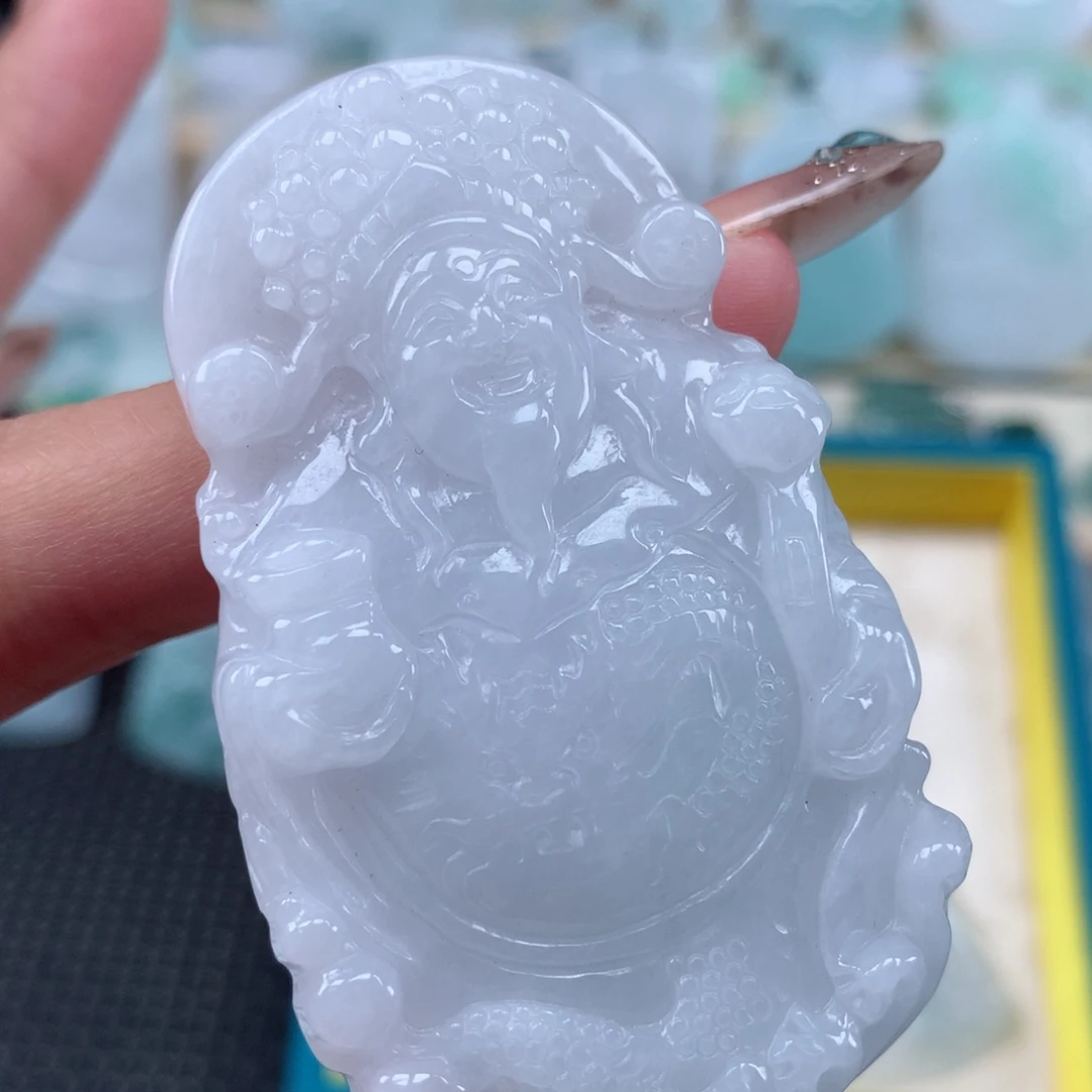 翡翠未镶嵌颈饰财神吊坠