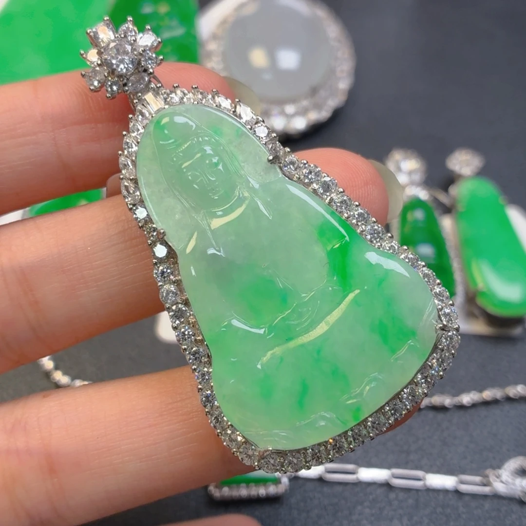 翡翠银S925镶嵌颈饰
