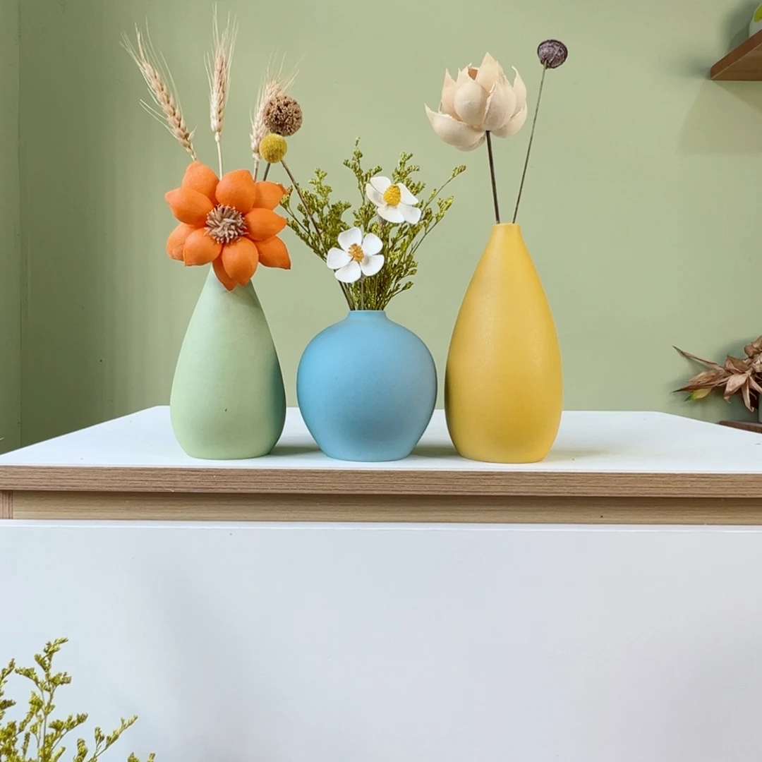 摆件陶瓷花瓶带花高度20-30厘米左右