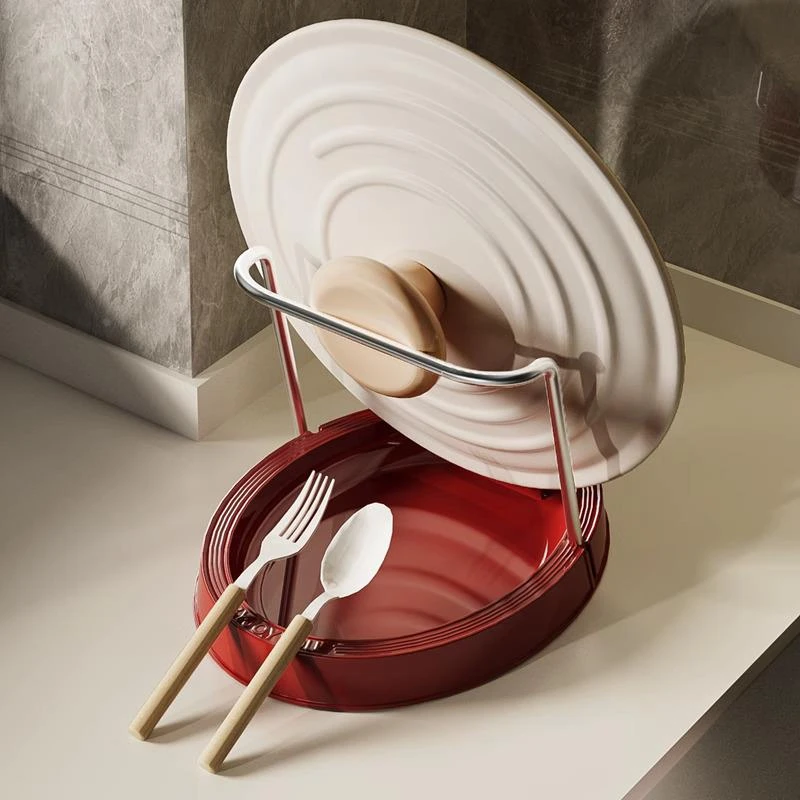 台面锅盖架置物架厨房炒菜放勺子锅铲架托坐立式可折叠锅盖放置器