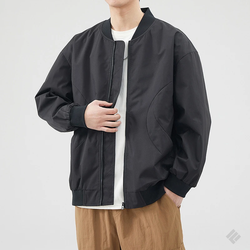 凡客依舍棒球领夹克新款高级感男装时尚百搭简约纯色休闲运动外套