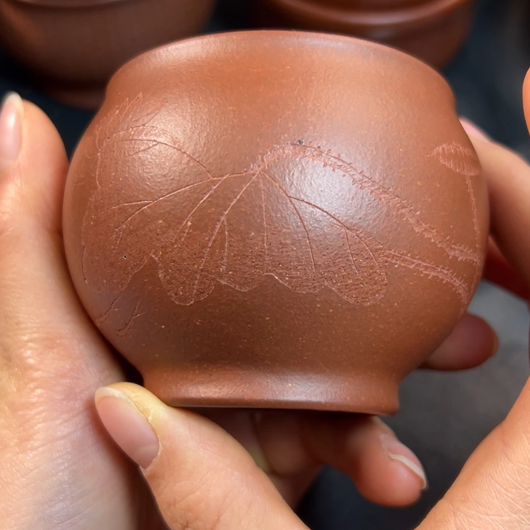 紫砂茶杯紫泥荷香