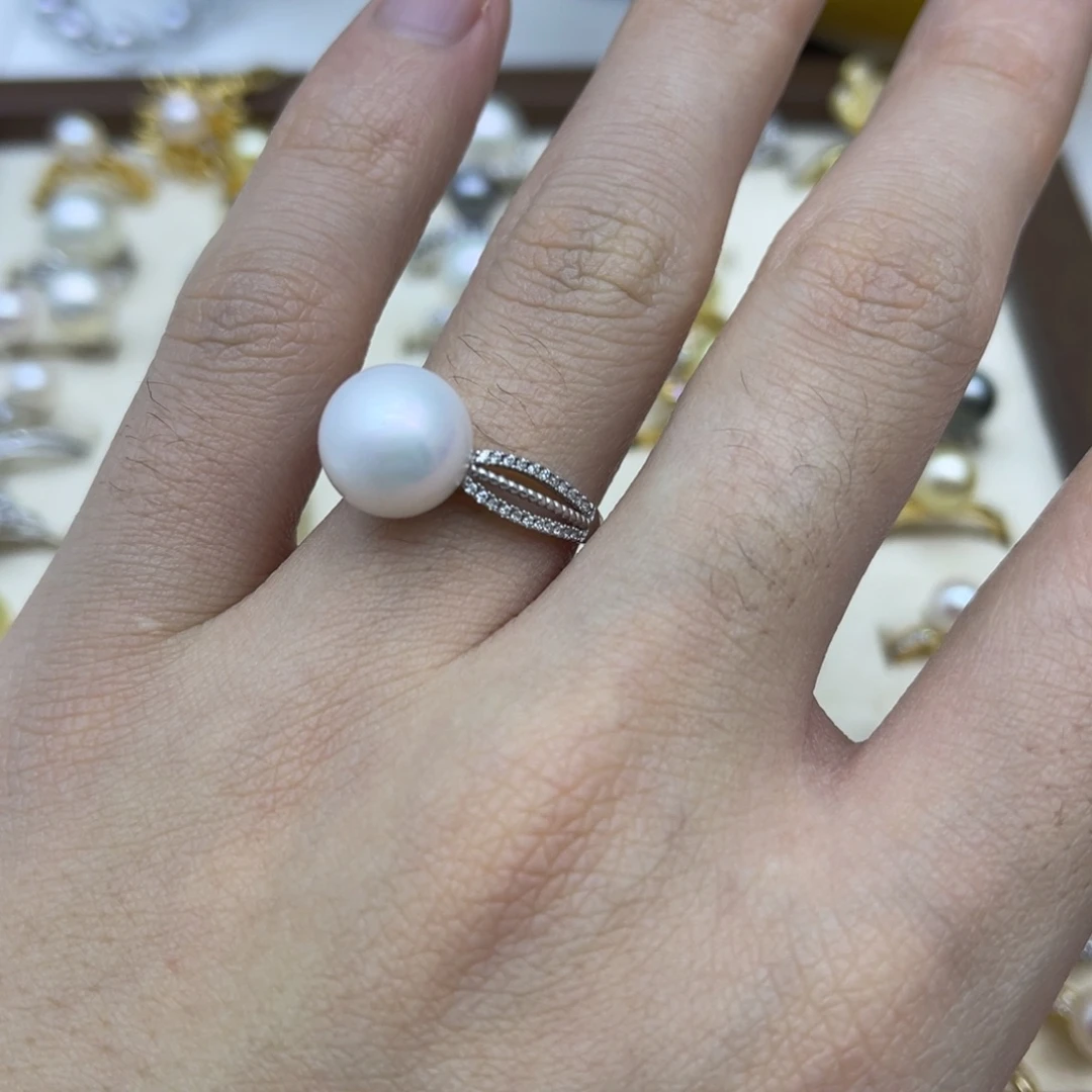 淡水珍珠戒指银S925镶嵌