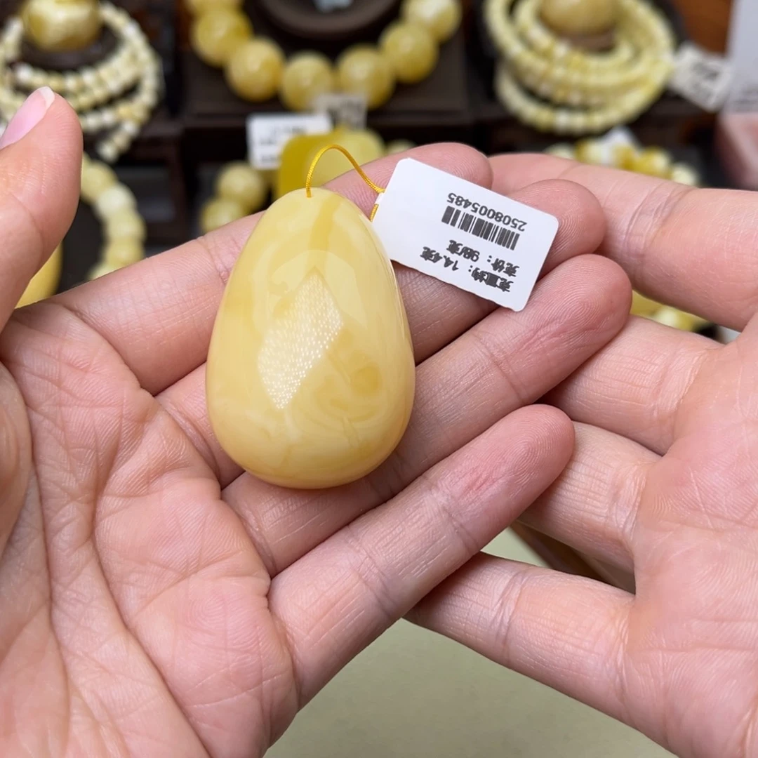 蜜蜡颈饰未镶嵌水滴