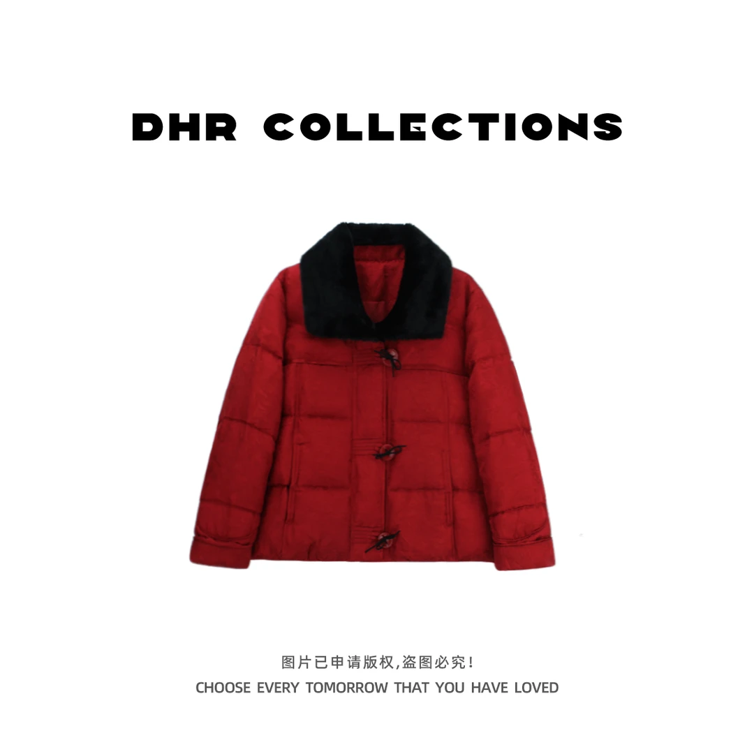 豆豆10【国风年服】90白鸭绒羽绒服新中式加厚保暖外套-2596825DY