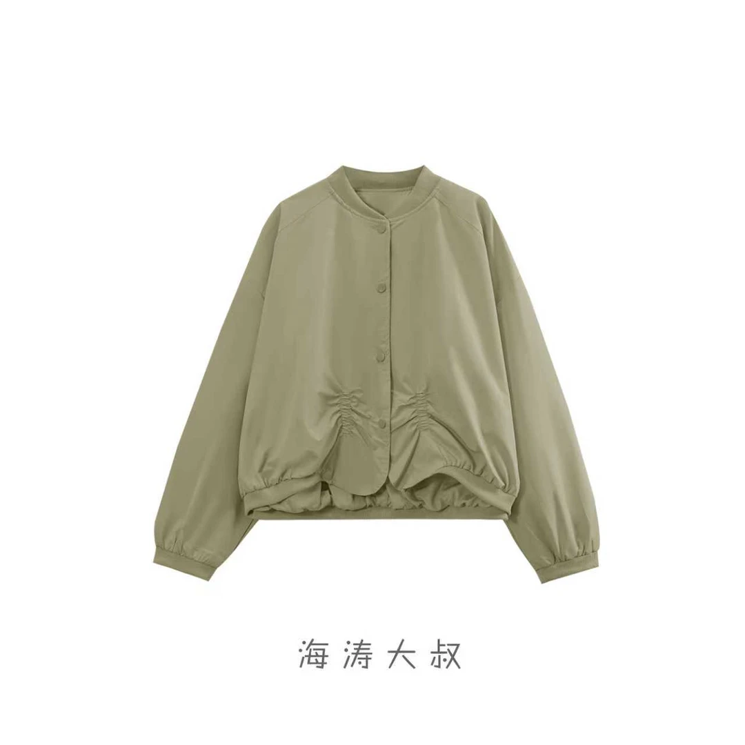 【海涛大叔】「加洲风情」褶皱小个子宽松显瘦短款高级感外套