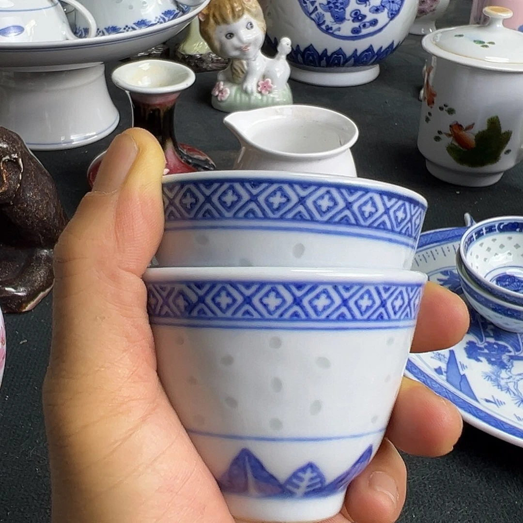 用***8景德镇陶瓷青花杯