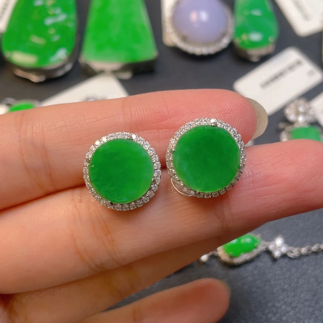 翡翠银S925镶嵌吊坠(不含链)