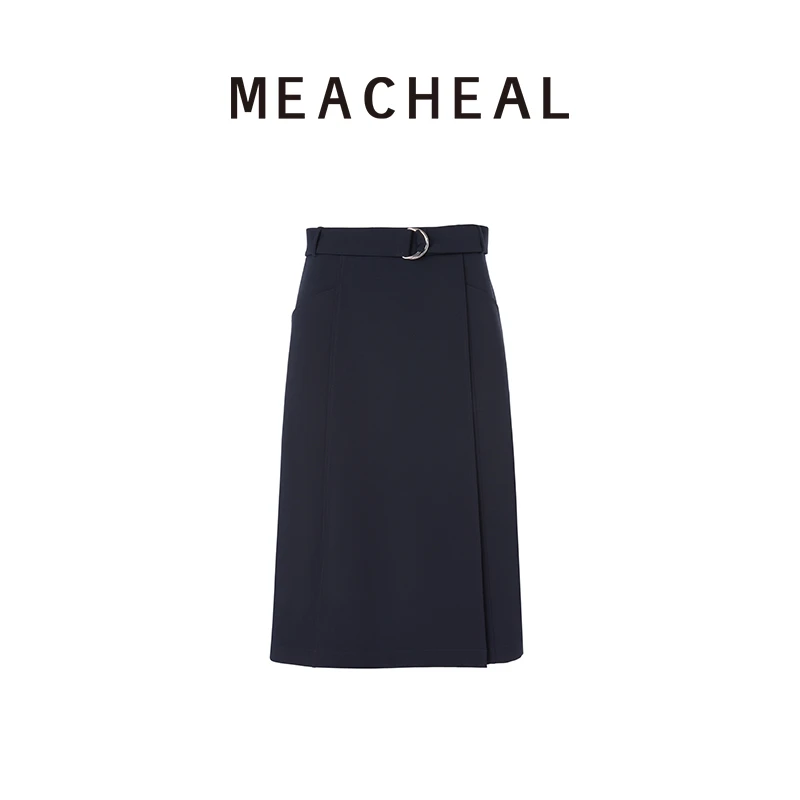 MEACHEAL【晨粉专享】法式海军蓝半裙723110016035