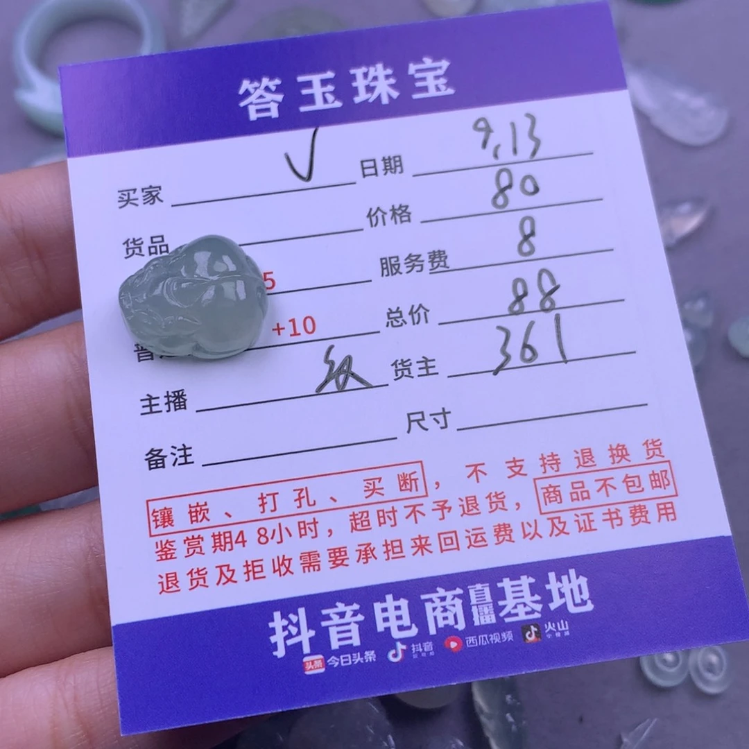 未镶嵌挂件翡翠V****?