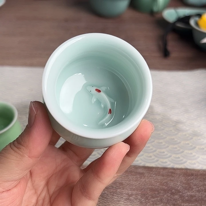 龙泉云间青瓷小米茶器