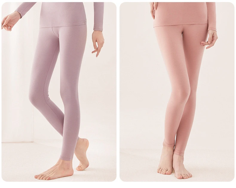 睡衣秋裤女士纯棉薄款秋冬打底修身内穿保暖毛线衬裤棉毛裤冬季