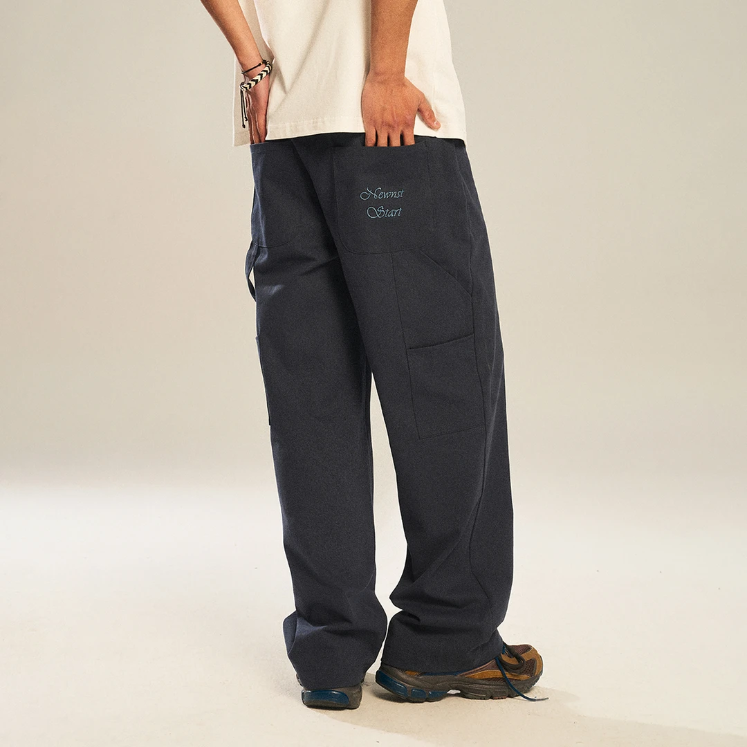 NSTNEW START发芽计划潮牌美式复古休闲工装裤做旧直筒宽松伐木裤