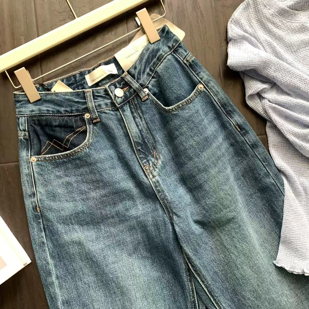 『雨美 Show』61164时尚百搭牛仔老爹裤