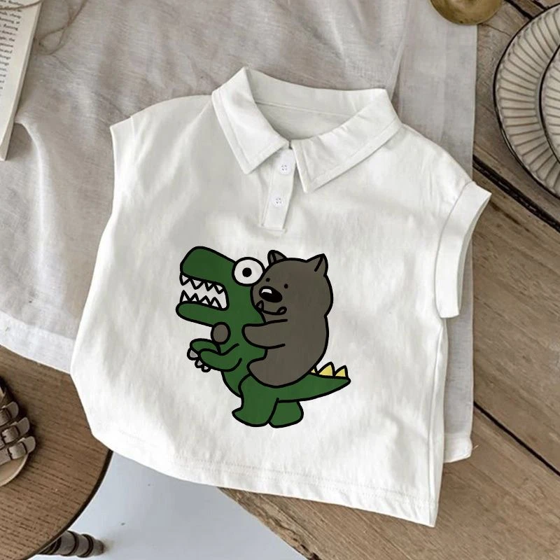 儿童无袖T恤男女童2025夏季新款超萌中小童透气上衣洋气宝宝卡通9