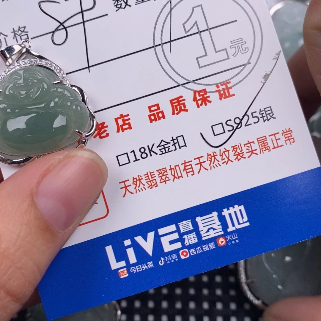 梅***子翡翠银S925镶嵌颈饰