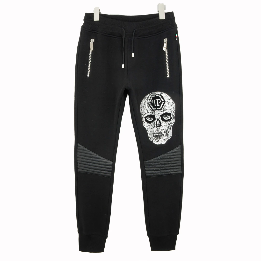 PHILIPP PLEIN 男士常规款印花拉链口袋束脚休闲裤3118172119005