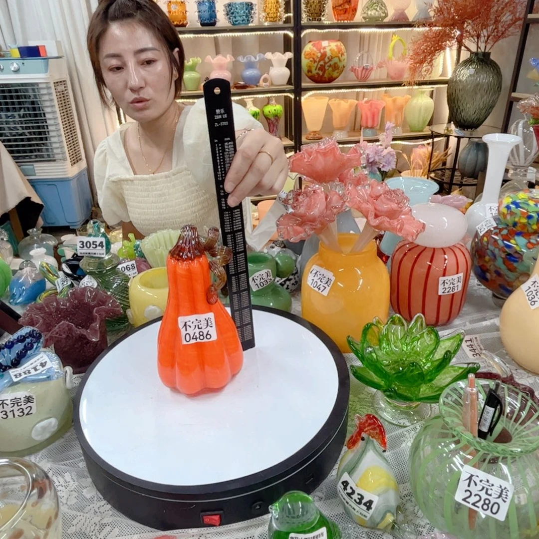 琉璃花瓶摆件不完美0486