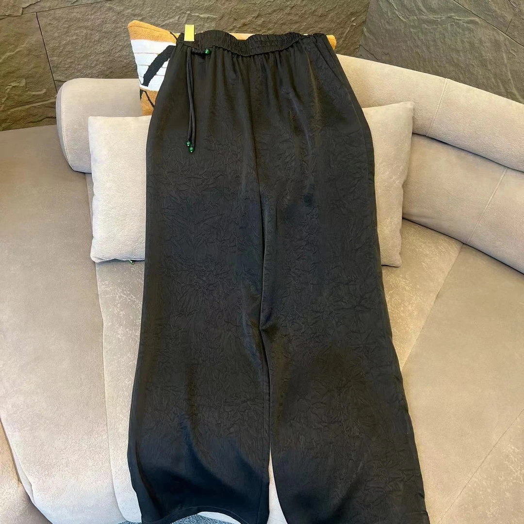 8229款   夏季新款醋酸阔腿长裤气质休闲显瘦时尚百搭女士