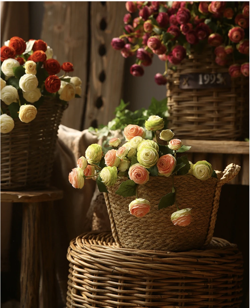 福满三头陆莲花仿真花假花摆放花艺软装摆件摄影道具