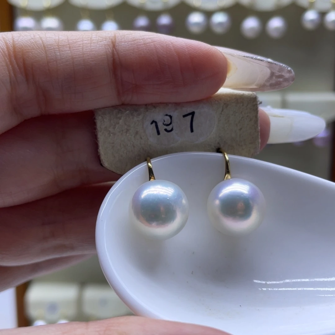 淡水珍珠耳饰18K金镶嵌