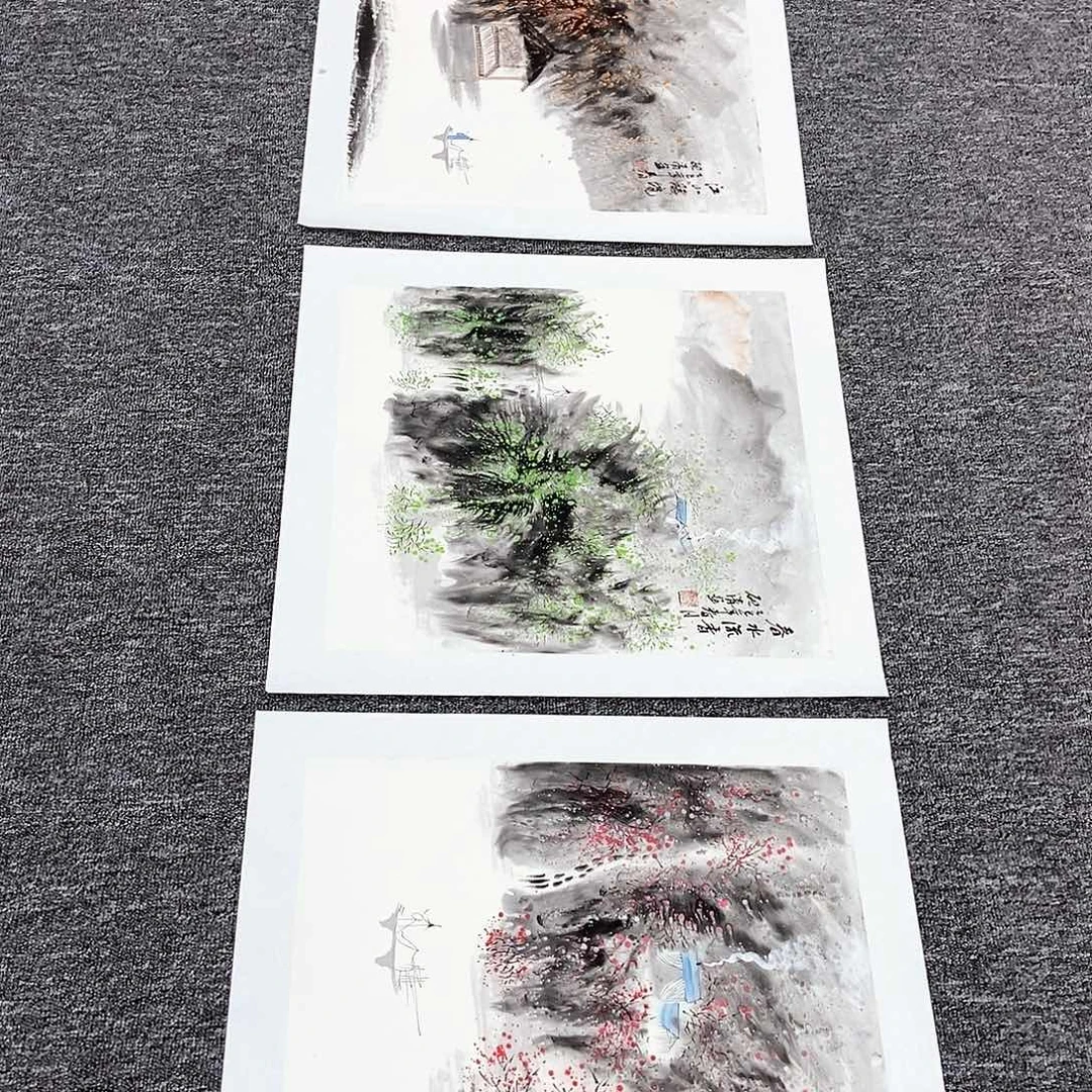 国画砚清三尺斗方精品佳作