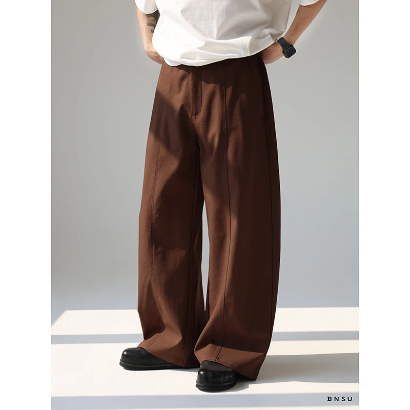 BNSU 25/新款夏季中线设计阔腿弯刀休闲裤Z25005