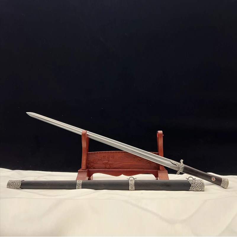 龙泉沈广隆-飞雪唐剑 花纹钢 宝剑 未开刃