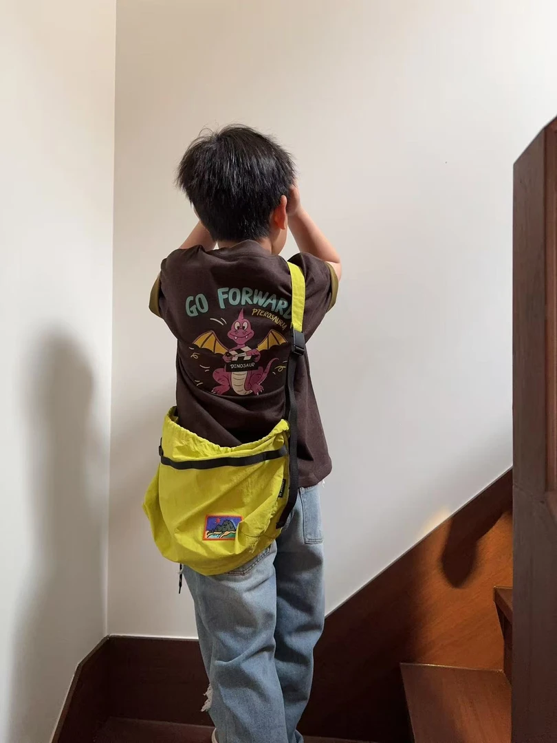 「LIUYI」儿童亲子夏季双色凉感面料粉恐龙短袖  2569