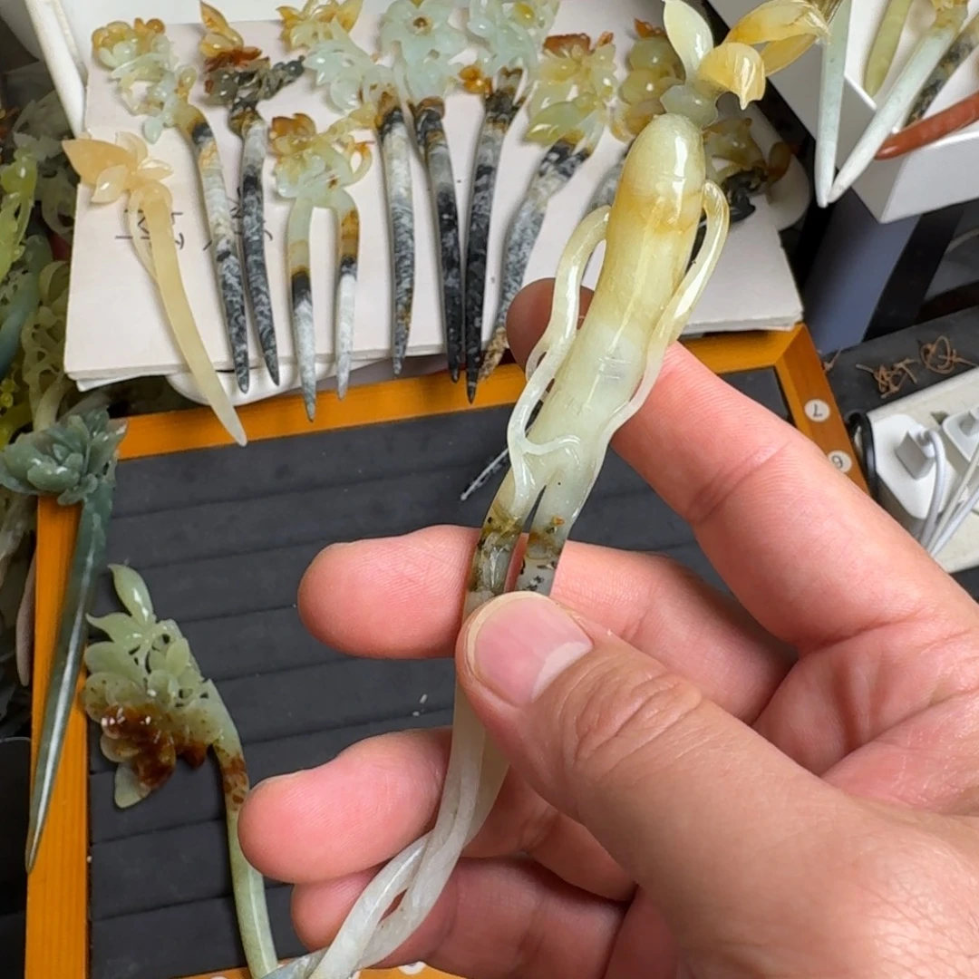 未镶嵌蛇纹石玉发饰